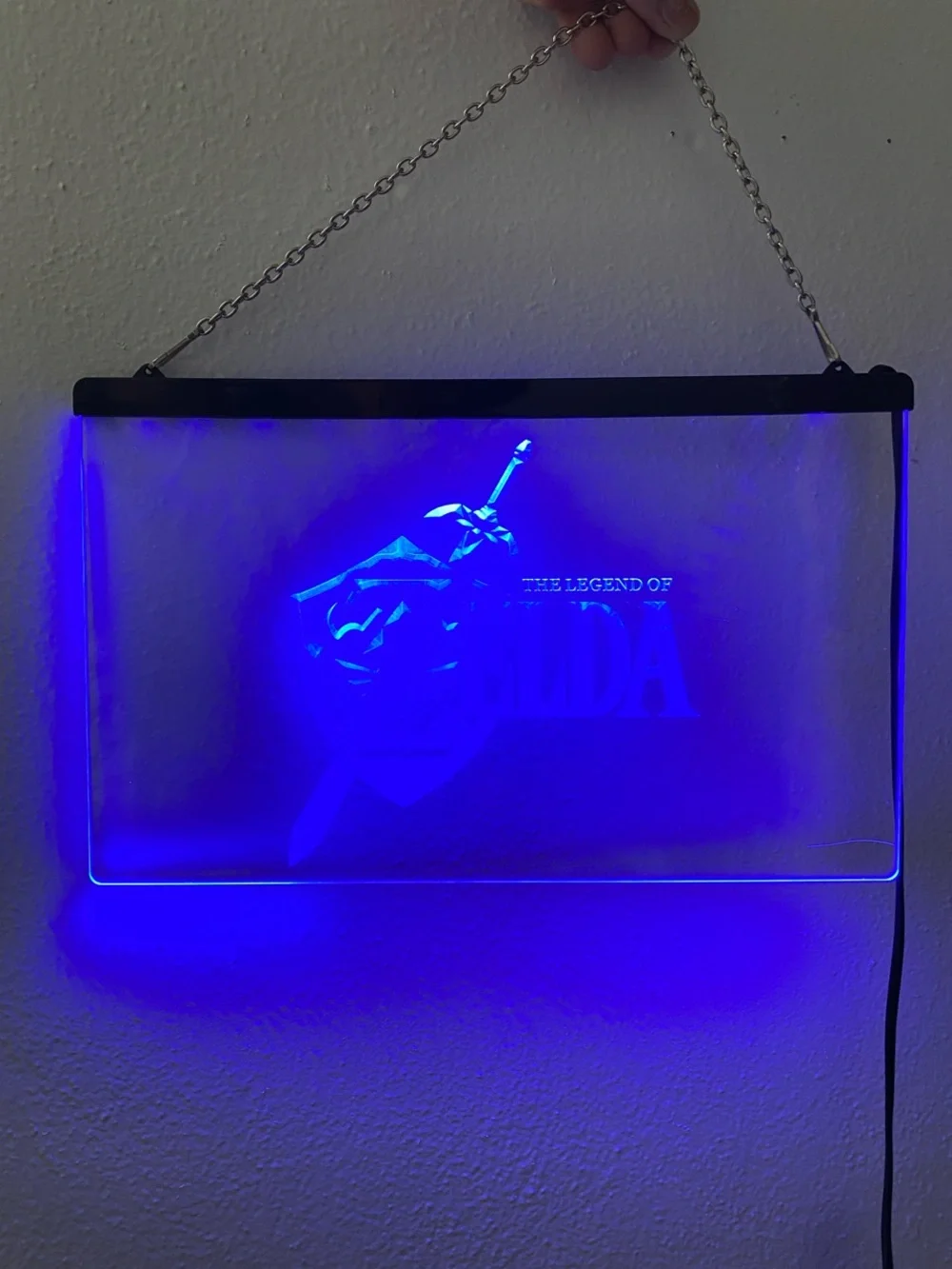 Blue LED Acrylic Wall Sign - The Legend of Zelda Design